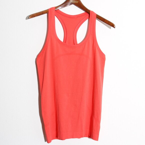 Lululemon Swiftly Tech Racerback Tank Top Pink Coral Mesh Silverescent Size 6 - Picture 1 of 9
